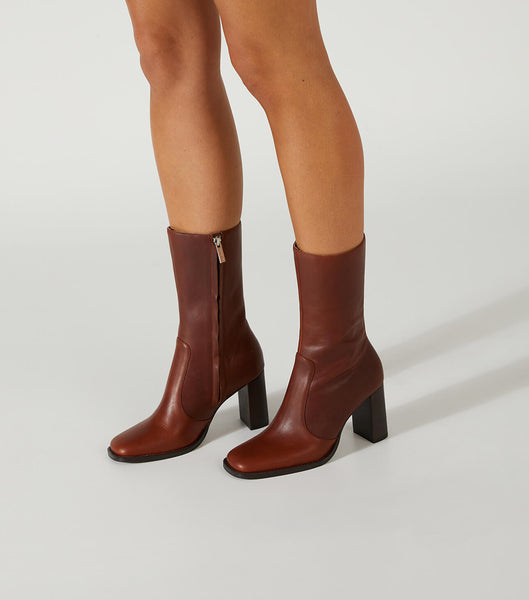 Botas de Tacon Tony Bianco Atlanta Cognac 8.5cm Marrones | CLNZX73060