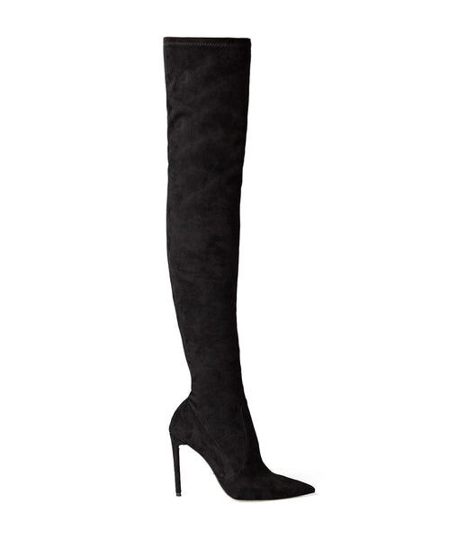 Botas de Tacon Tony Bianco Avah Black Stretch Gamuza 10.5cm Negras | LCLTR49080