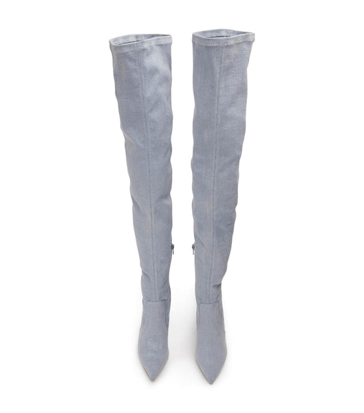 Botas de Tacon Tony Bianco Avah Denim Stretch 10.5cm Azules | CLCIF90338