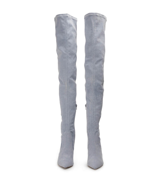 Botas de Tacon Tony Bianco Avah Denim Stretch 10.5cm Azules | CLCIF90338