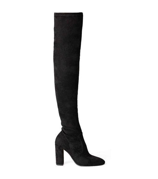 Botas de Tacon Tony Bianco Bloom Black Stretch Gamuza 9.5cm Negras | MCLHR37256