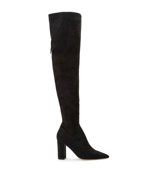 Botas de Tacon Tony Bianco Estella Black Stretch Gamuza 8.5cm Negras | ZCLMJ21966