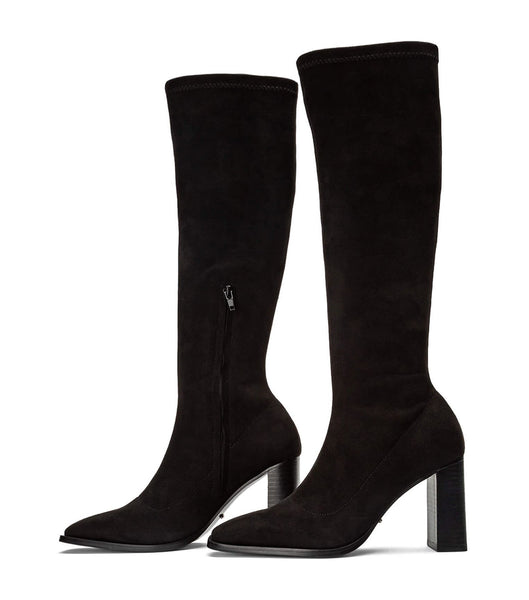 Botas de Tacon Tony Bianco Renae Black Stretch Gamuza 8.5cm Negras | CLZDE14309