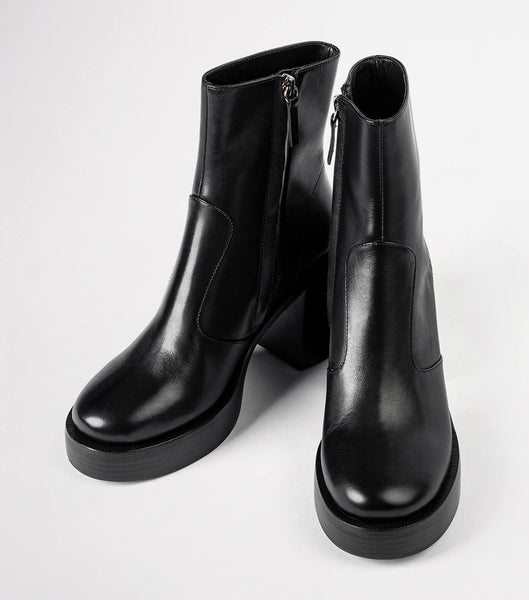 Botas de Tacon Tony Bianco Thunder Black Como 9cm Negras | QCLWA55263