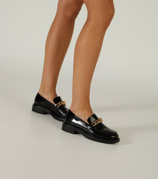 Loafers Tony Bianco Candice Black Hi Shine 4.5cm Negras | QCLWA43465