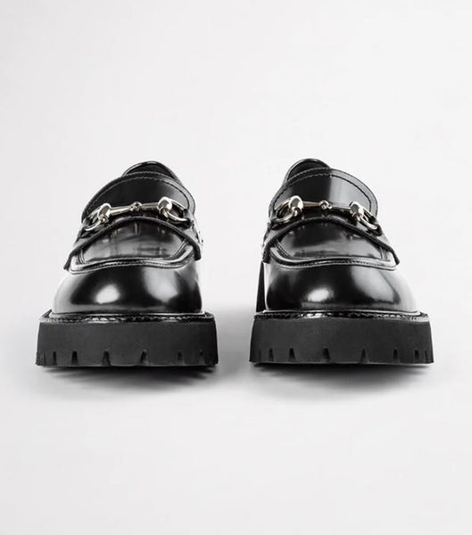 Loafers Tony Bianco Greer Black Hi Shine 4cm Negras | GCLEC37319