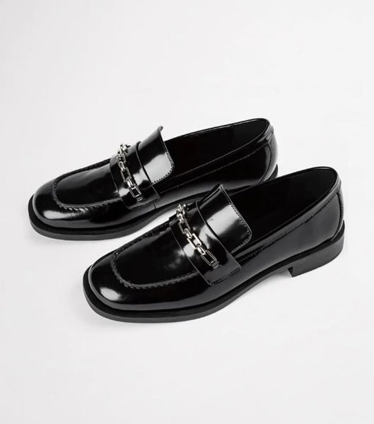 Loafers Tony Bianco Rebecca Black Hi Shine 2.5cm Negras | ECLVG24502