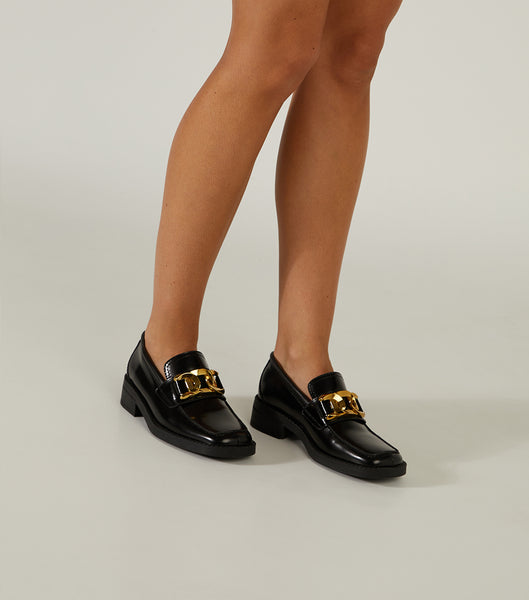 Loafers Tony Bianco Tia Black Hi Shine 4cm Negras | CLXBR34283