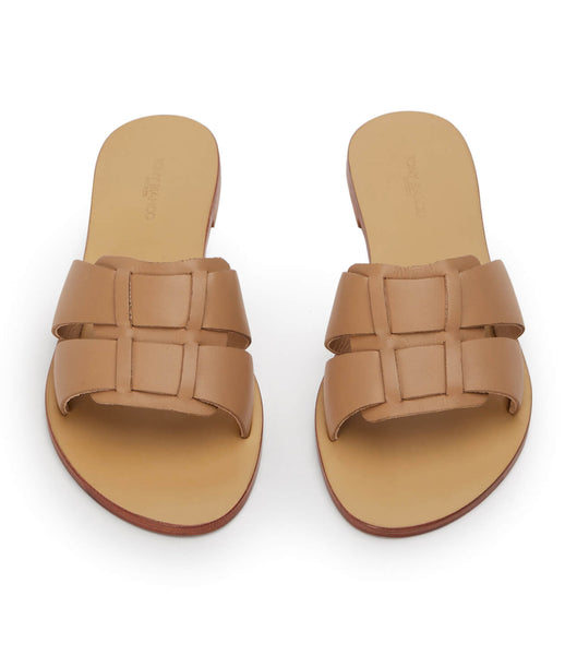 Sandalias Planas Tony Bianco Force Camel 1cm Marrones | CLNZX54071