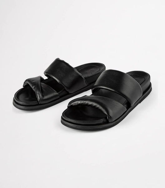 Sandalias Planas Tony Bianco Henry Black Nappa 3.5cm Negras | CLJZR12514