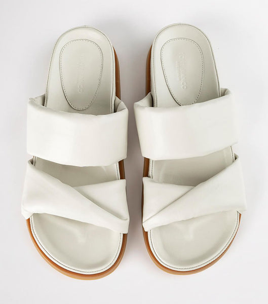 Sandalias Planas Tony Bianco Henry Dove Nappa 3.5cm Blancas | QCLWA44058