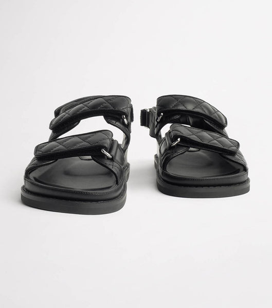 Sandalias Planas Tony Bianco Hiranni Black Sheep Nappa 3.5cm Negras | ECLVG90156