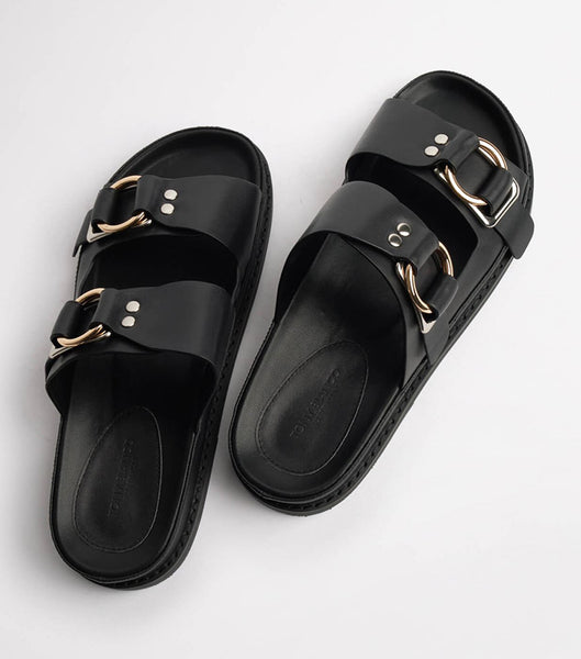 Sandalias Planas Tony Bianco Hunter Black Como 3.5cm Negras | SCLVO89513