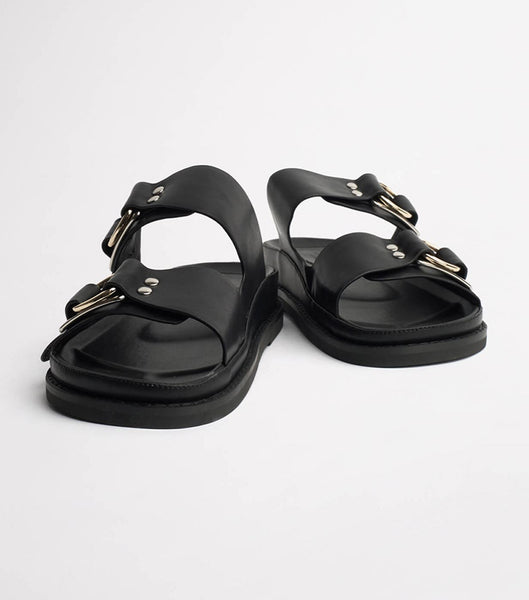 Sandalias Planas Tony Bianco Hunter Black Como 3.5cm Negras | SCLVO89513