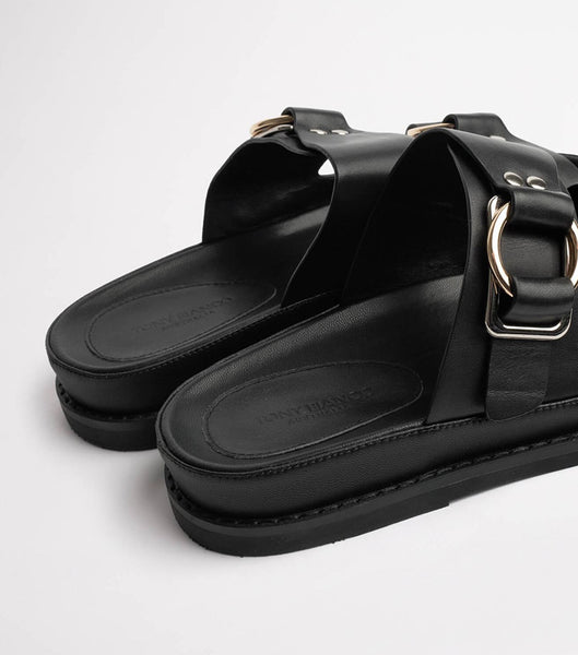 Sandalias Planas Tony Bianco Hunter Black Como 3.5cm Negras | SCLVO89513