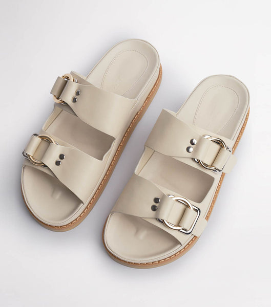 Sandalias Planas Tony Bianco Hunter Vanilla Capretto 3.5cm Amarillo Claro | FCLUI60277