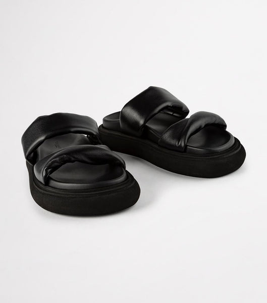 Sandalias Planas Tony Bianco June Black Nappa 3cm Negras | CLQAV69530