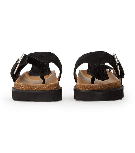 Sandalias Planas Tony Bianco Marlo Black Gamuza 3cm Negras | CLCVG68450