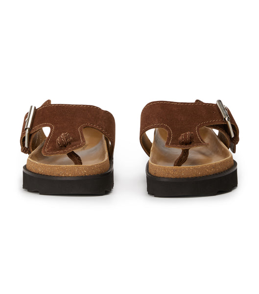 Sandalias Planas Tony Bianco Marlo Choc Gamuza 3cm Marrones | XCLBH46534