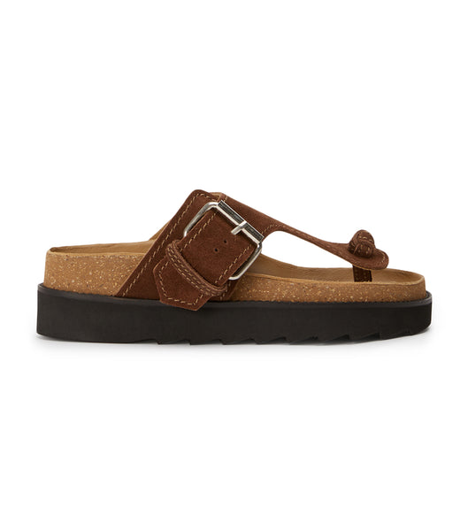 Sandalias Planas Tony Bianco Marlo Choc Gamuza 3cm Marrones | XCLBH46534