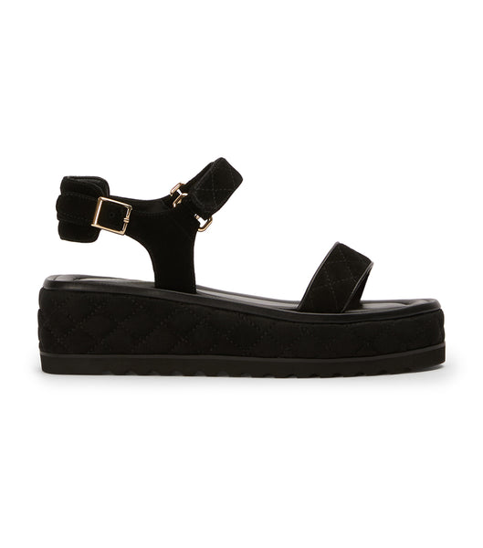 Sandalias Planas Tony Bianco Zahara Black Gamuza 6cm Negras | XCLGW24641