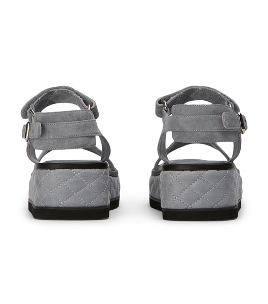 Sandalias Planas Tony Bianco Zahara Steel Grey Gamuza 6cm Gris | CLQAV38073