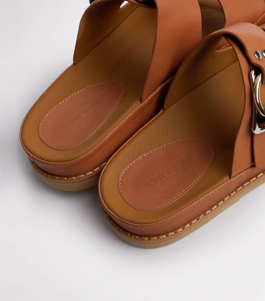 Sandalias de Diapositivas Tony Bianco Hunter Tan Como 3.5cm Marrones | CLQCS88406