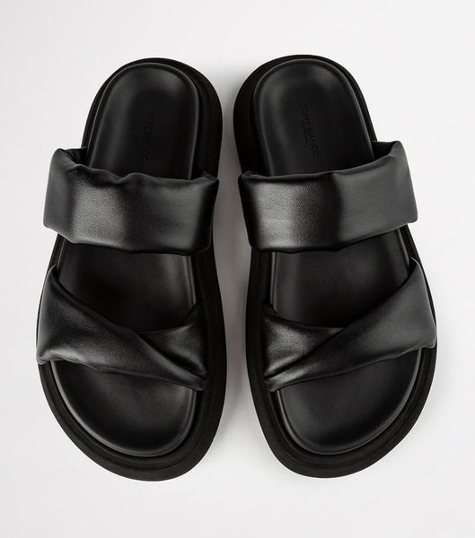 Sandalias de Diapositivas Tony Bianco June Black Nappa 3cm Negras | CLCIF70978