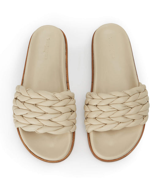 Sandalias de Diapositivas Tony Bianco Layton Vanilla Nappa Amarillo Claro | BCLSO66992