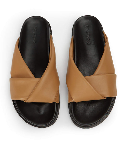 Sandalias de Diapositivas Tony Bianco Lora Biscuit Nappa 1.5cm Marrones | SCLVO23190