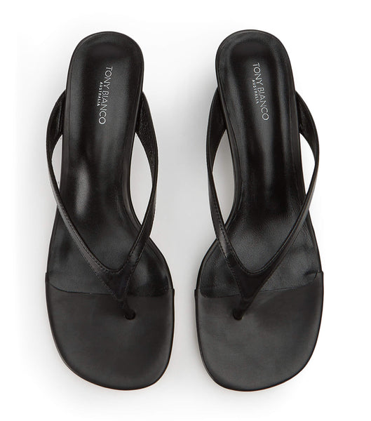 Sandalias de dedo Tony Bianco Krista Black Nappa 5cm Negras | QCLWA12944