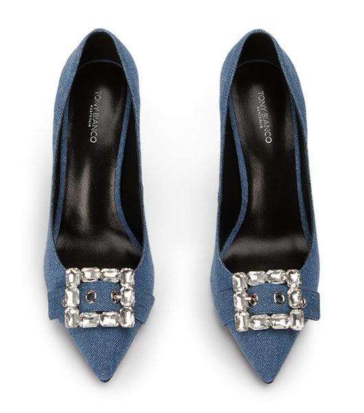 Tacones Brillantes Tony Bianco Abbey Washed Denim 10.5cm Azules | FCLHY78828