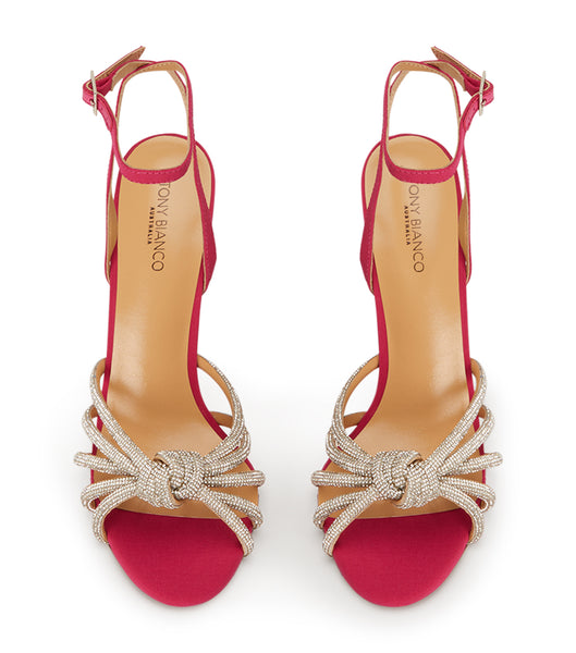 Tacones Brillantes Tony Bianco Kyla Persian Crepe 11cm Rojas | CLZDE87914