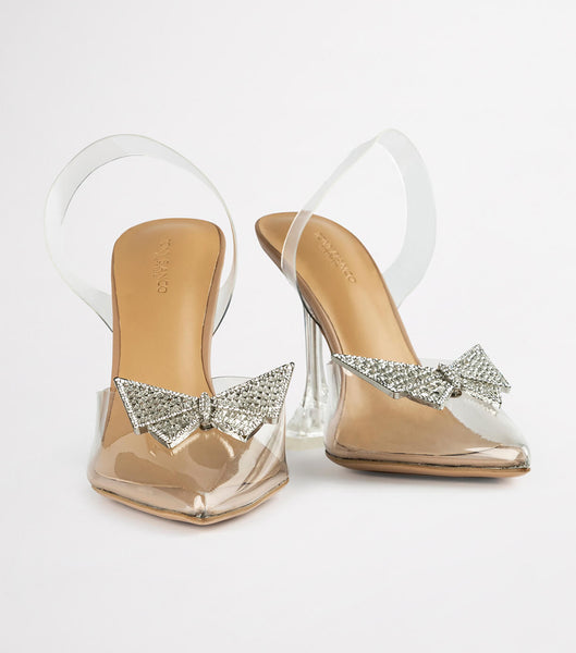 Tacones Brillantes Tony Bianco Laos Clear Vinylite 10.3cm Plateadas | QCLUV75208