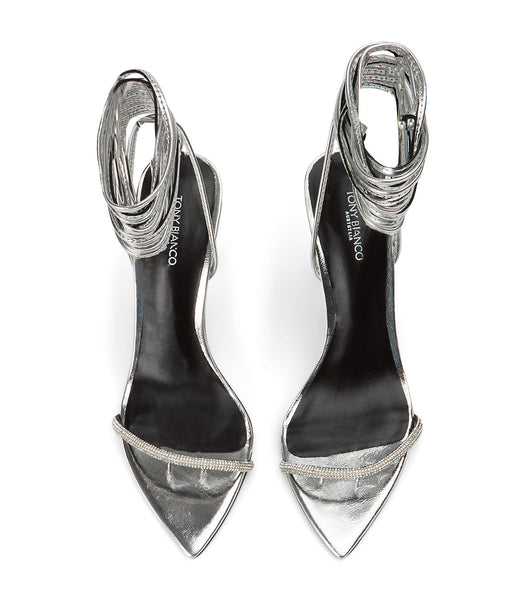 Tacones Brillantes Tony Bianco Makai Silver Foil 10.5cm Plateadas | LCLSX59050