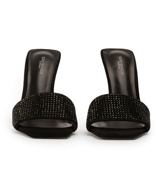 Tacones Brillantes Tony Bianco Naomi Black Crystal/Black Gamuza 10.5cm Negras | BCLSO28864