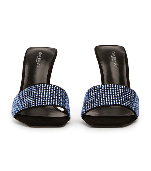 Tacones Brillantes Tony Bianco Naomi Blue Crystal/Black Gamuza 10.5cm Azules Negras | YCLVQ28394