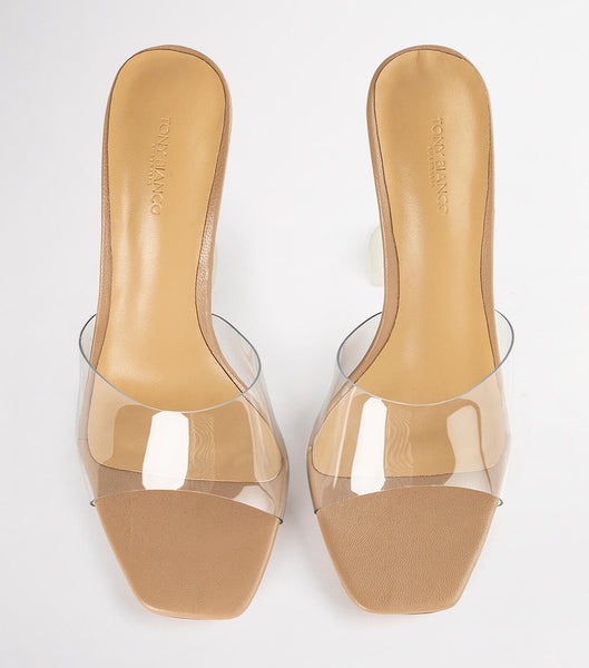 Tacones Brillantes Tony Bianco Serri Clear Vinylite/Skin Nappa 10.5cm Arena | TCLPQ75465