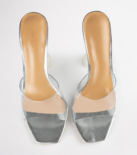 Tacones Brillantes Tony Bianco Serri Clear Vinylite/Silver 10.5cm Plateadas | UCLND57287