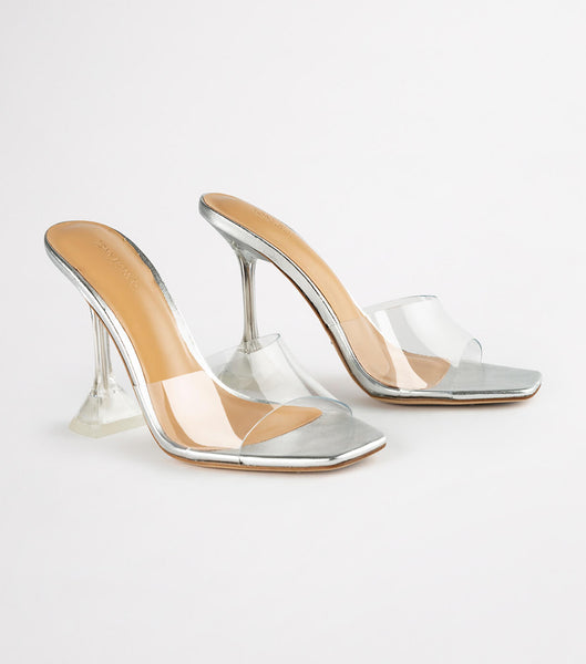 Tacones Brillantes Tony Bianco Serri Clear Vinylite/Silver 10.5cm Plateadas | UCLND57287