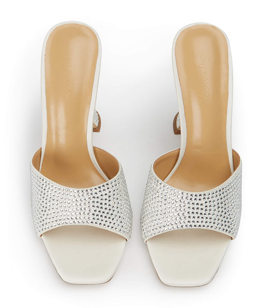 Tacones Brillantes Tony Bianco Serri Ivory Satin 10.5cm Blancas | GCLUC42787