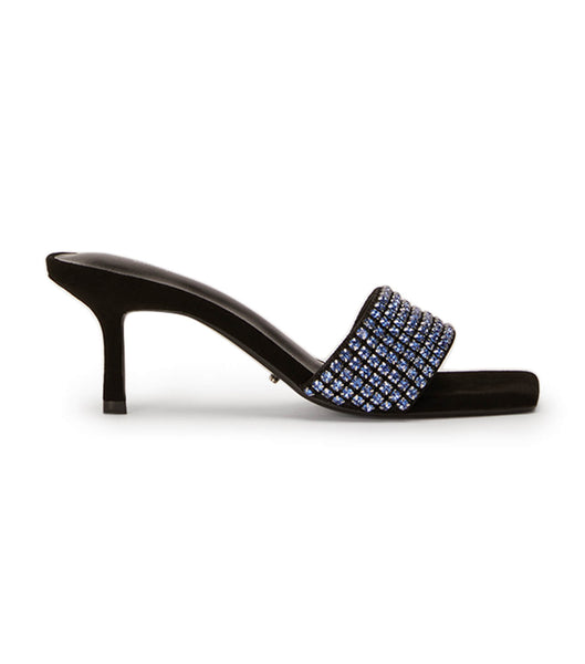 Tacones bajos Tony Bianco Amos Blue Crystal/Black Gamuza 6.5cm Azules Negras | CLXMI59198