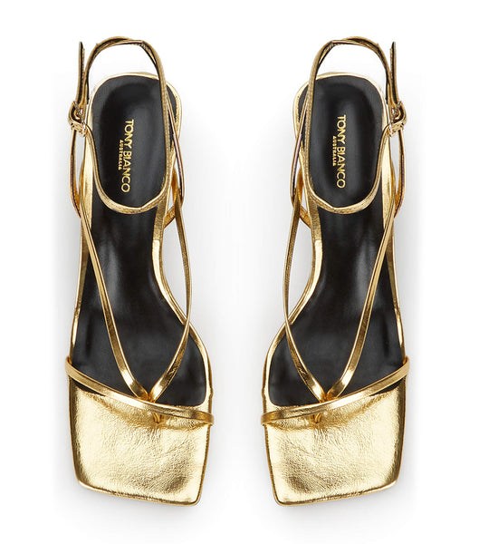 Tacones con tiras Tony Bianco Avi Gold Foil 6.5cm Doradas | BCLSD27993