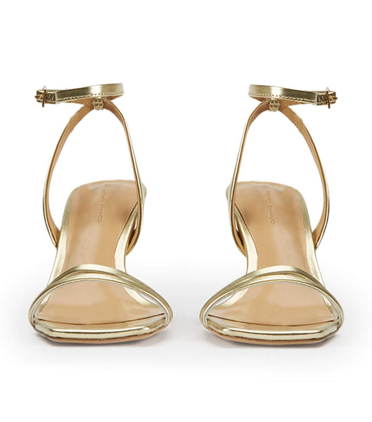 Tacones con tiras Tony Bianco Camelia Gold Nappa Metallic 8.5cm Doradas Metal | LCLSX12495