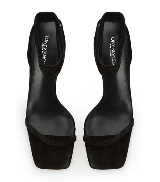 Tacones con tiras Tony Bianco Fleur Black Gamuza 11cm Negras | BCLSO68434