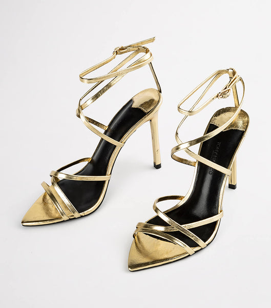 Tacones con tiras Tony Bianco Marcy Gold Foil 10.5cm Doradas | BCLSD47651