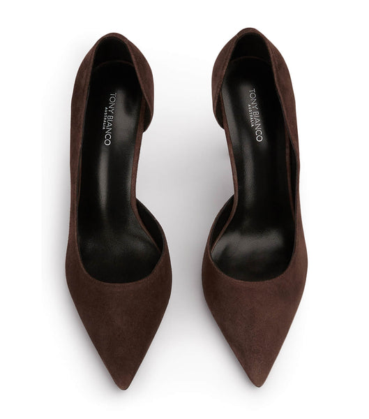 Tacones de aguja Tony Bianco Alyx Espresso Gamuza 10.5cm Chocolate | ECLHC30192