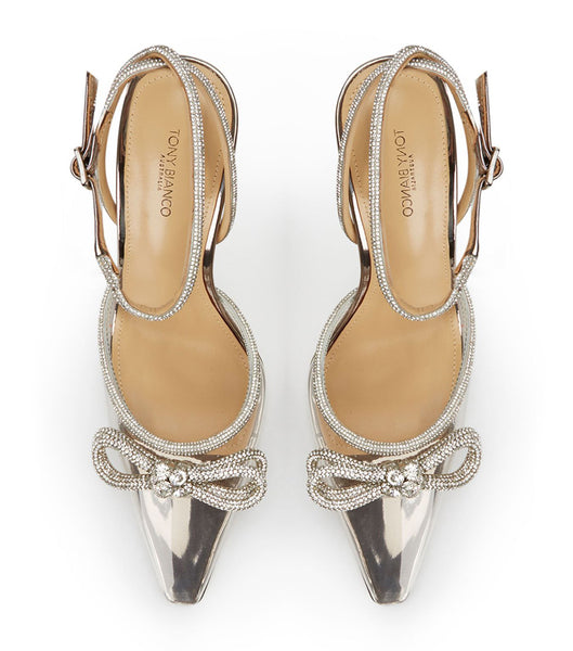 Tacones de aguja Tony Bianco Eros Clear Vinylite/Gunmetal Shine 10.5cm Gris | CLZDE38277