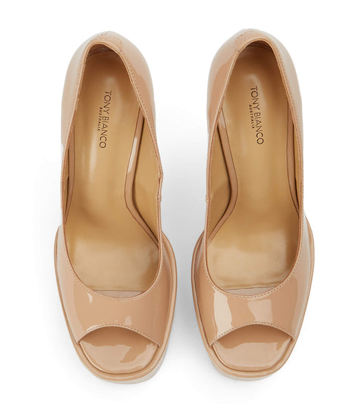 Tacones de aguja Tony Bianco Jolee Nude Charol 15cm Beige | XCLBH27856