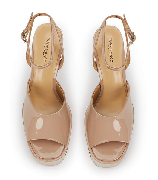 Tacones de aguja Tony Bianco Journey Coco Charol 15cm Beige | TCLWZ57978